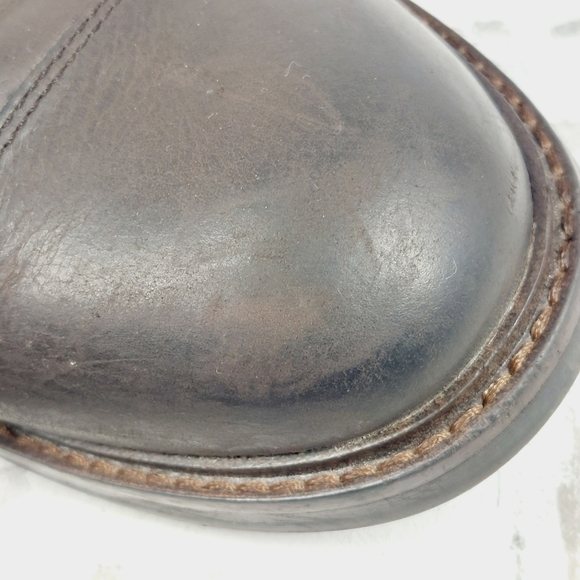 Aston Grey Biressa Dark Brown Leather Zip Lace Up Round Toe Ankle Boots V717 - Picture 11 of 12